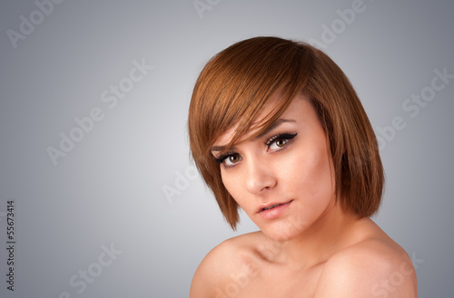 Close up portrait of beautiful young naked girl