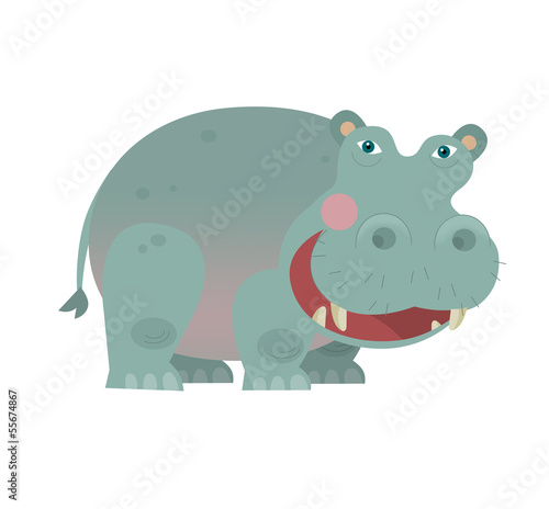 Cartoon hippo - illustration for the children