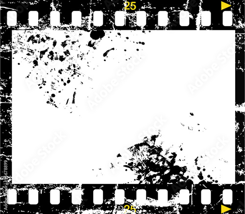 grungy negative film, picture frame