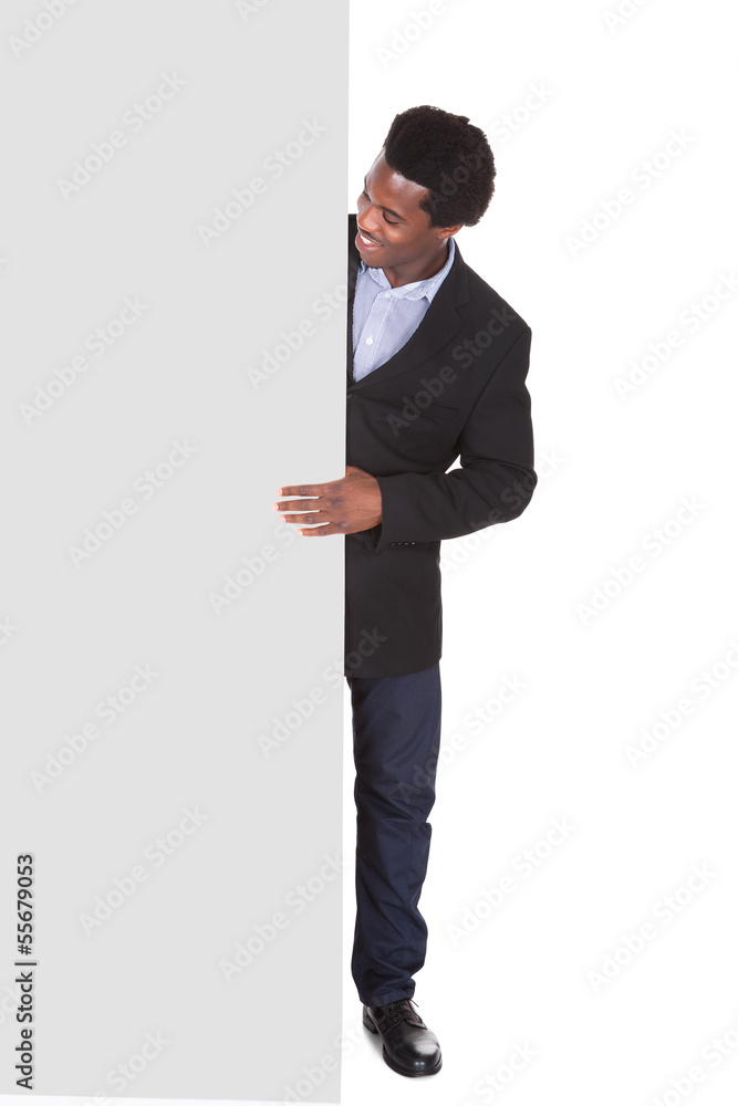 African Businessman With Placard African Businessman With Placard