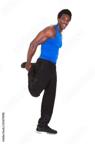 Portrait Of African Man Exercising