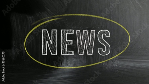 news sign on a blackboard