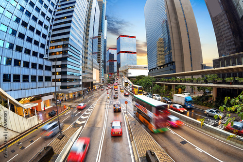 Canvas Print traffic in city at night