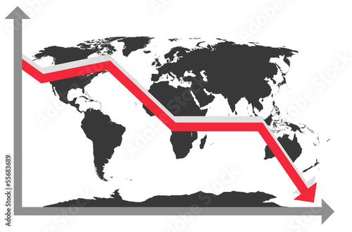 Earth Map Chart Down