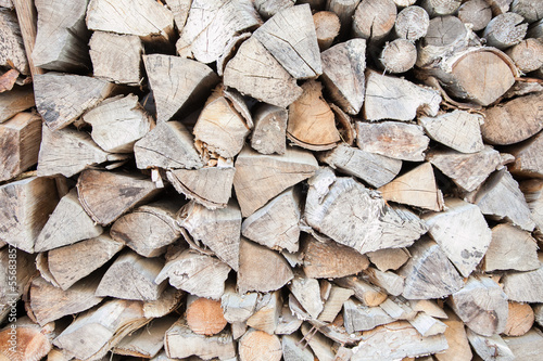 a pile of dry wood
