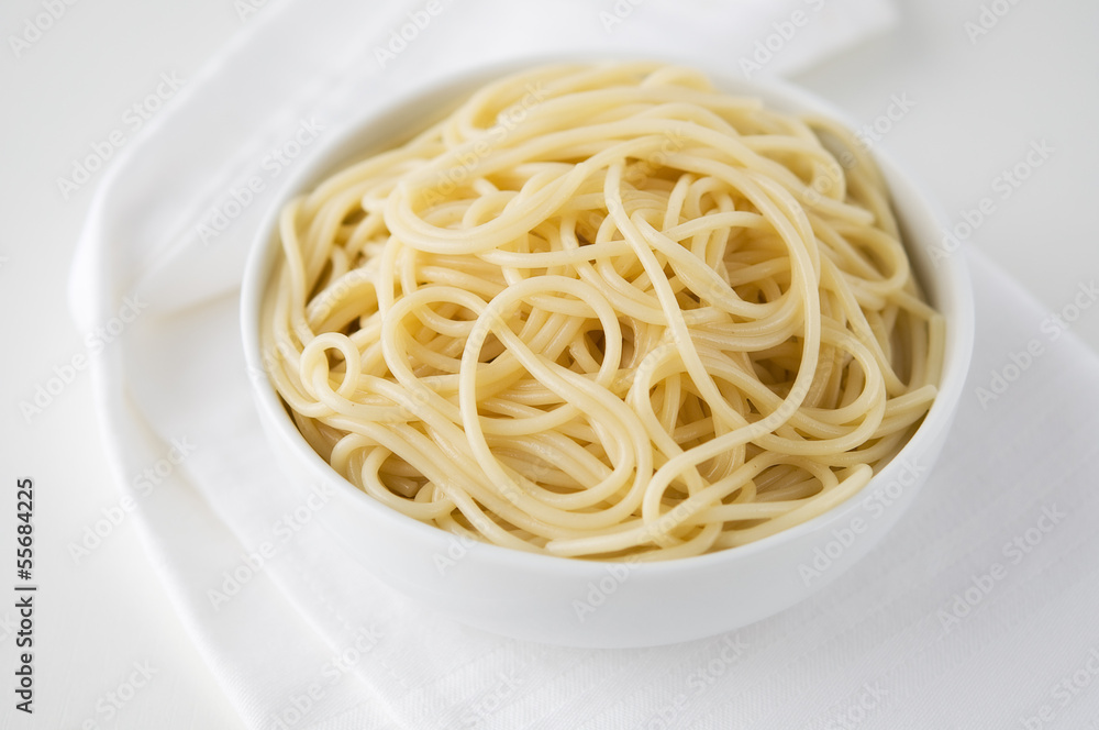 Empty pasta in white plate