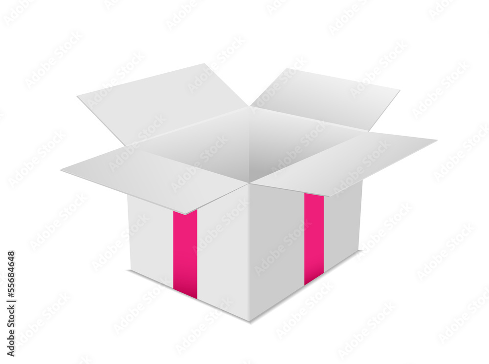 gift box open pink - obrazy, fototapety, plakaty 