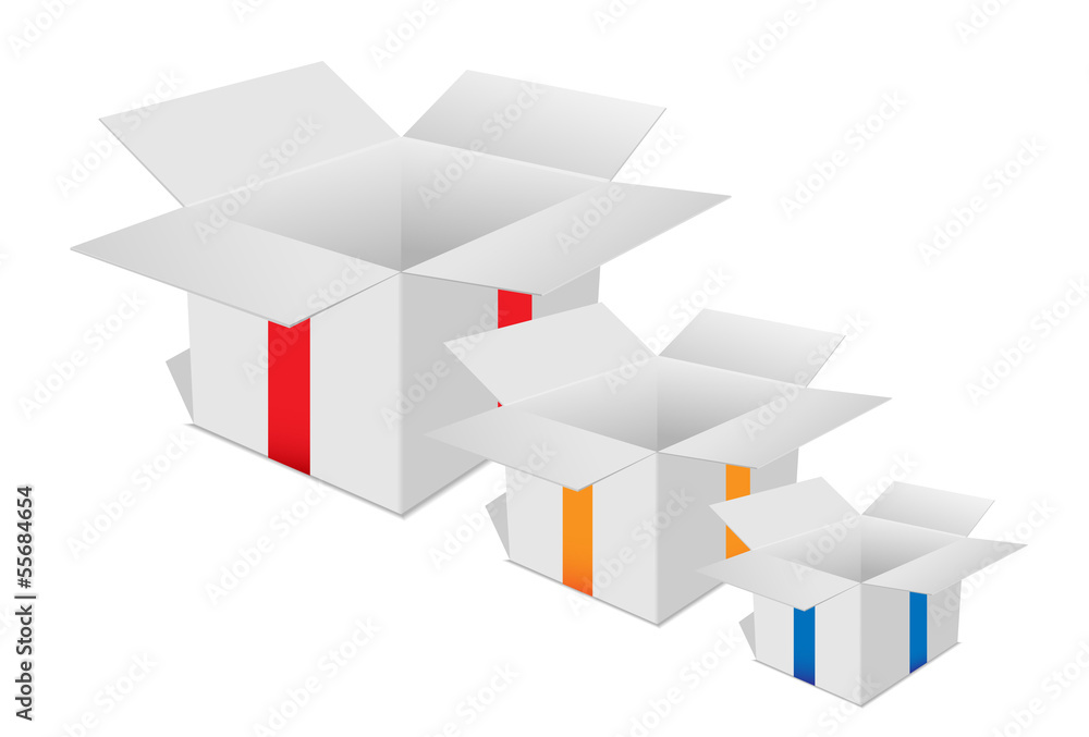 3 gift boxes open