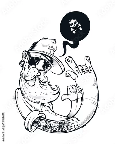 Naklejka na ścianę Ręcznie rysowane hipster