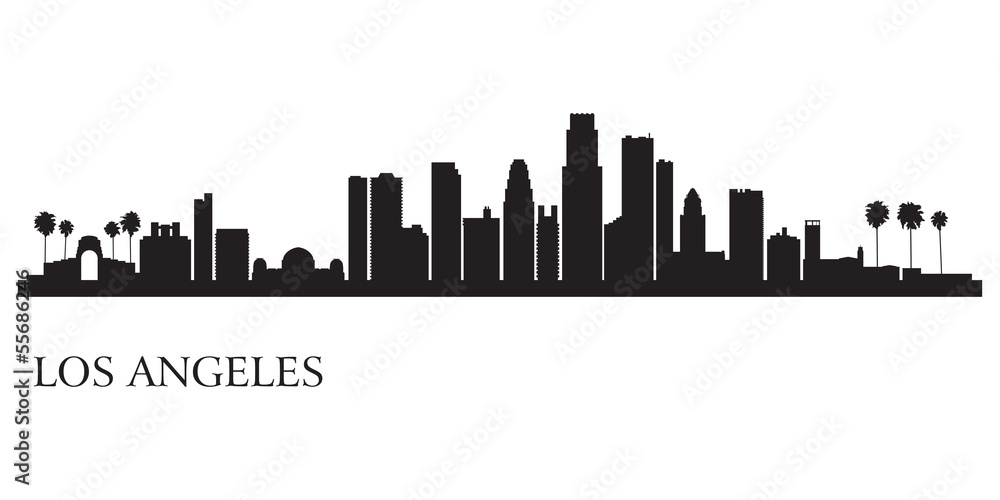 Los Angeles city skyline silhouette background