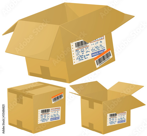 Parcel boxes. Vector.