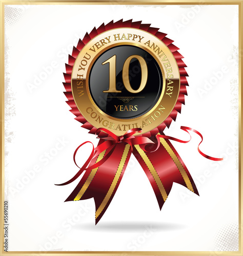 10 years anniversary label