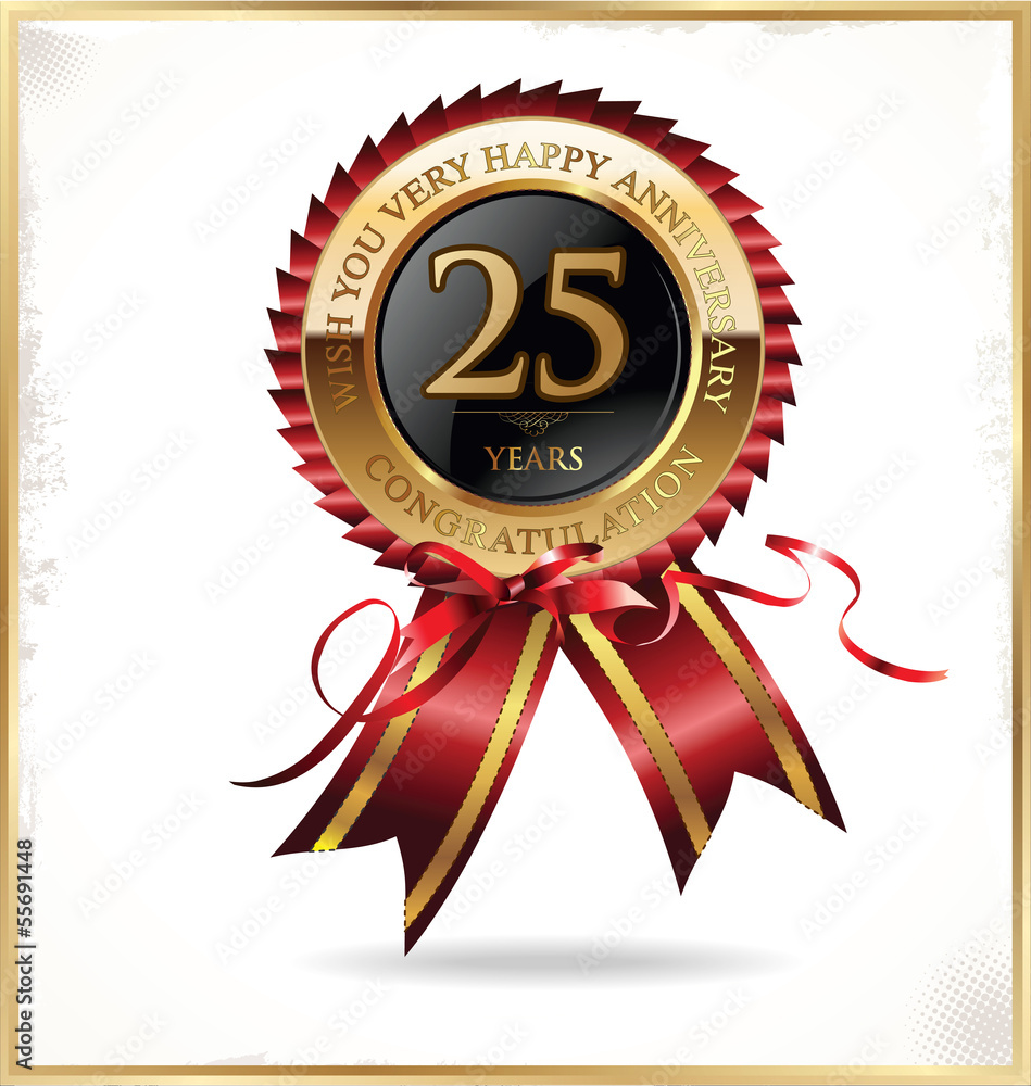 25 years anniversary label 25 years anniversary label