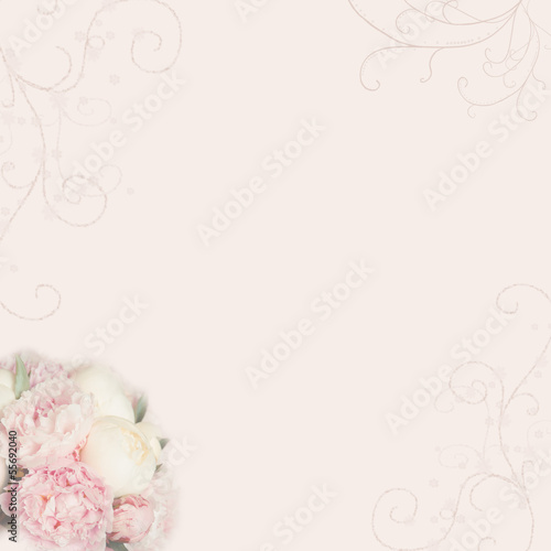 pink wedding background with rose peony
