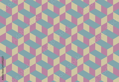 3d Cube Vector Seamless Pattern.