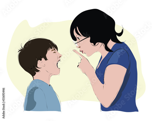 Teacher calms pupil who cries