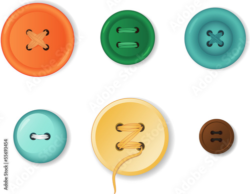 Set of realistic clothing buttons
