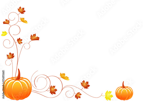 Halloween - frise d'automne avec citrouilles