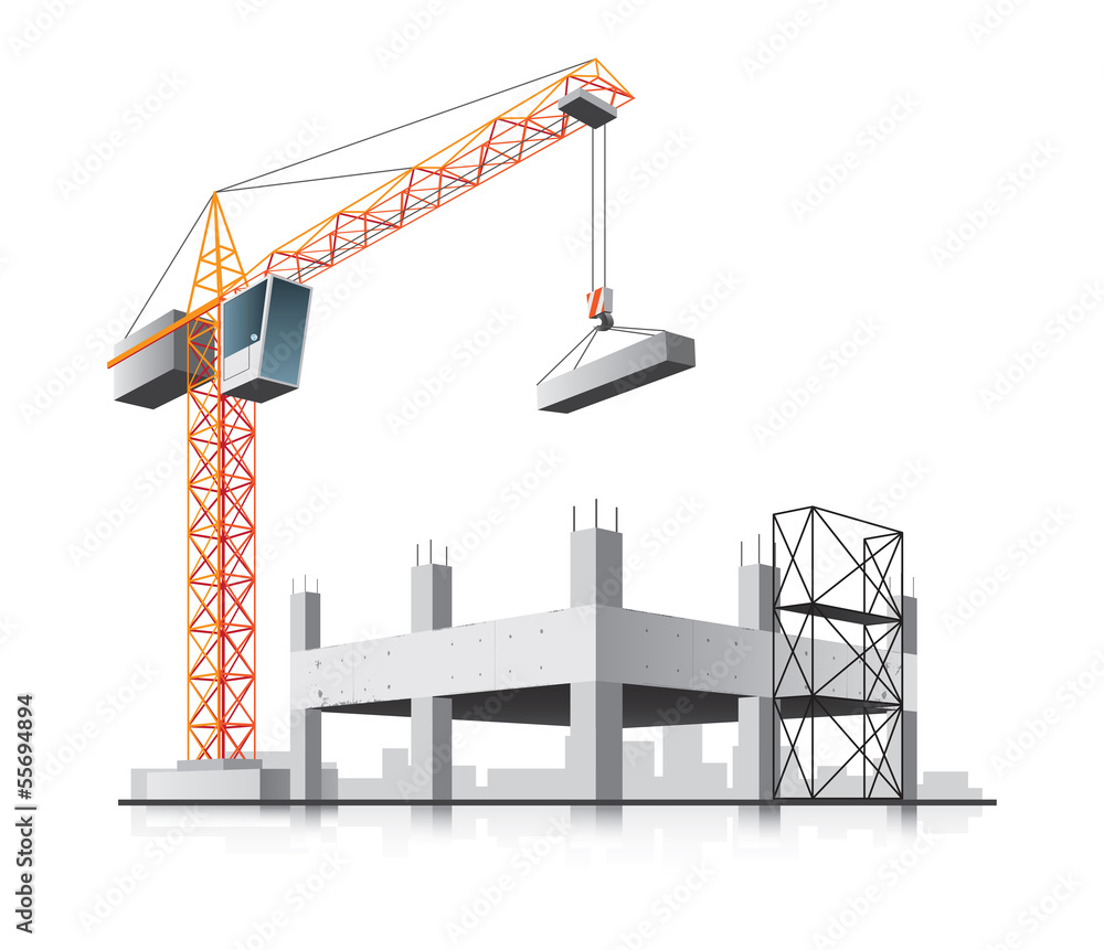 Obraz premium Building construction with crane