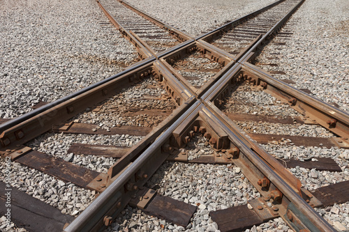 Railroad Tracks Crossing