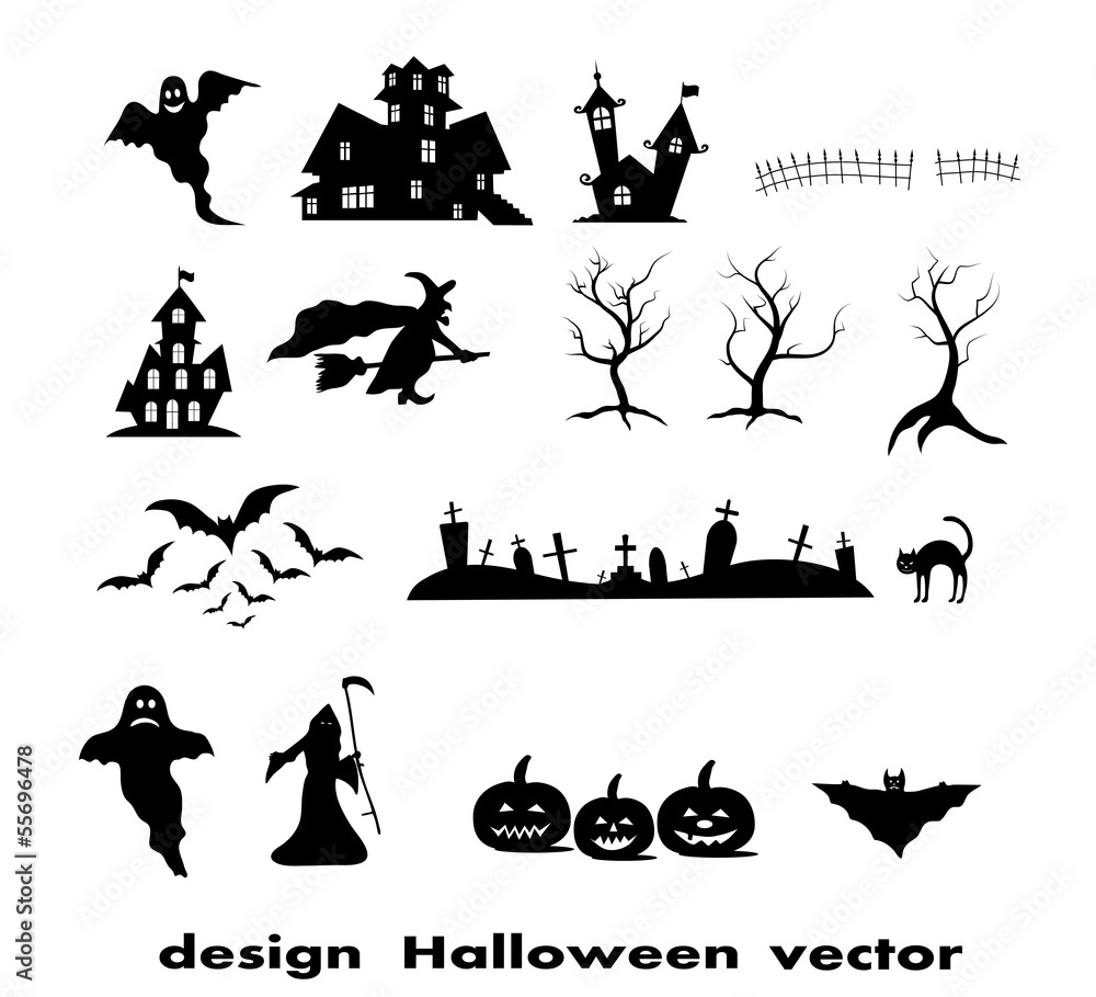 Halloween design elements Halloween design elements