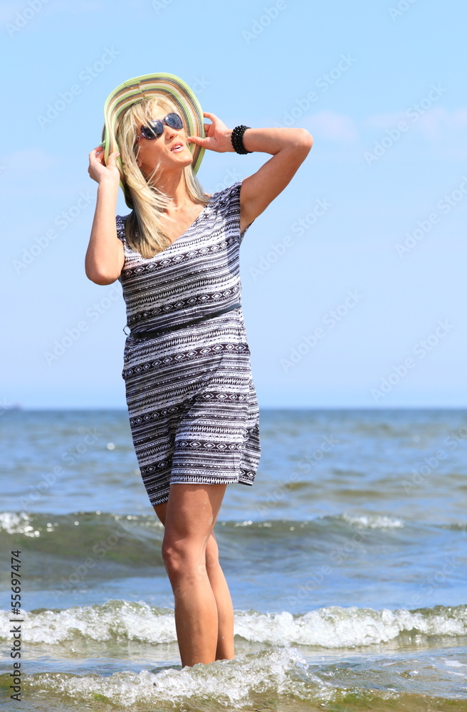 mature woman on beach summer holiday mature woman on beach summer holiday