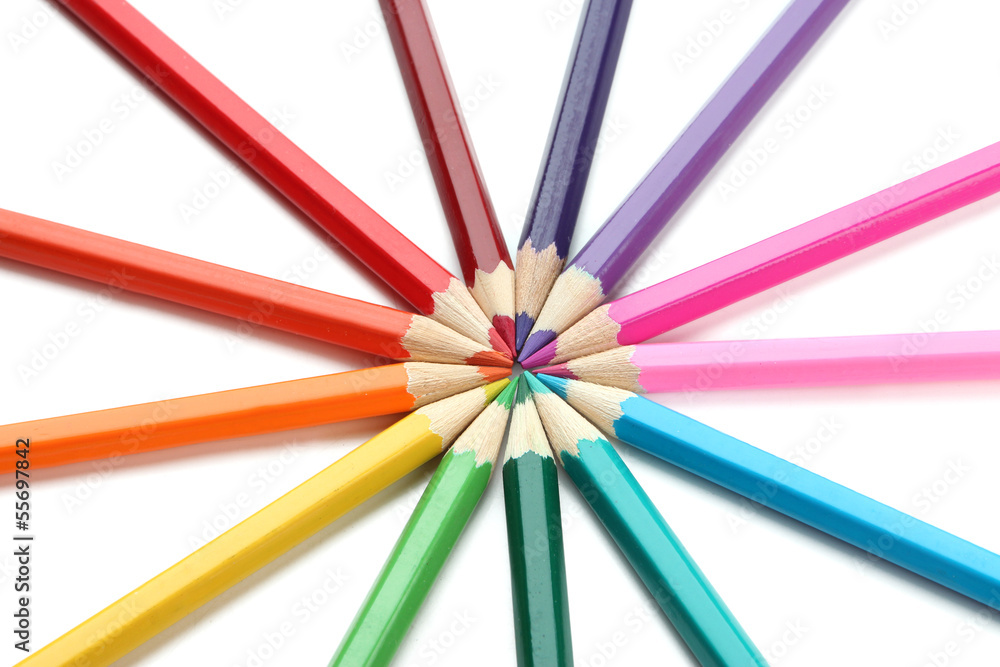 Colour pencils isolated on white Colour pencils isolated on white