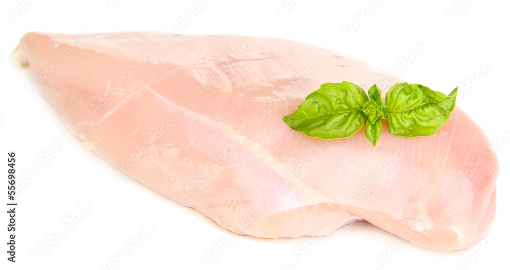 Raw chicken fillets isolated on white Raw chicken fillets isolated on white
