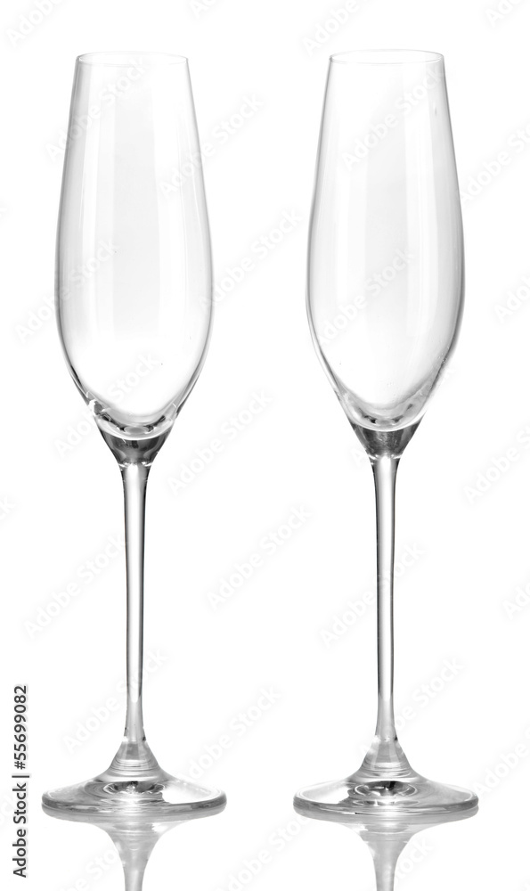 Champagne glasses, isolated on white Champagne glasses, isolated on white