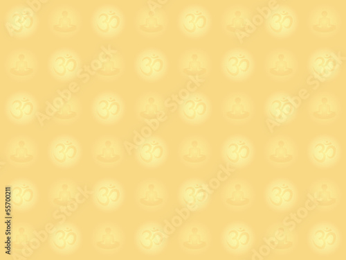 abstract seamless pattern with Om sign and yogi