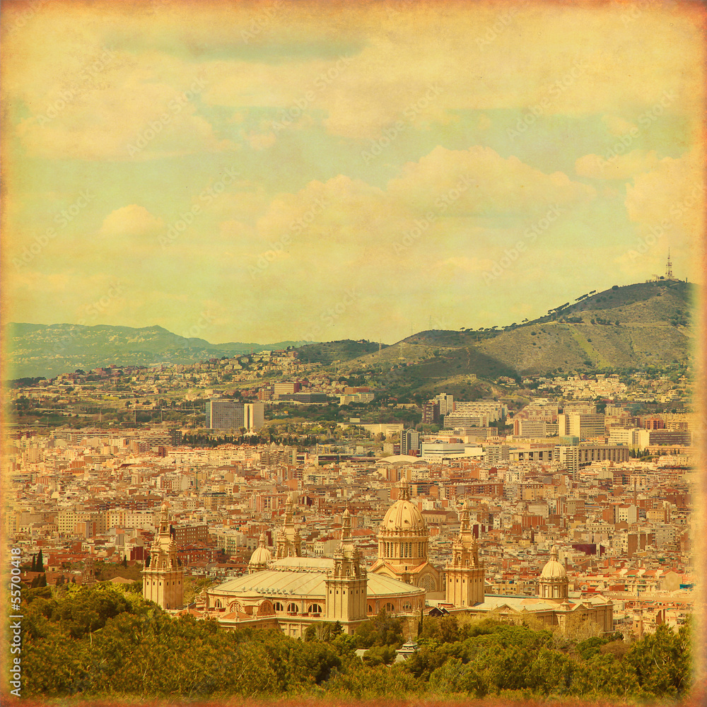 Old style image of Barcelona.