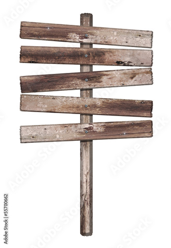 Old weathered wood sign isolated  © Aomarch