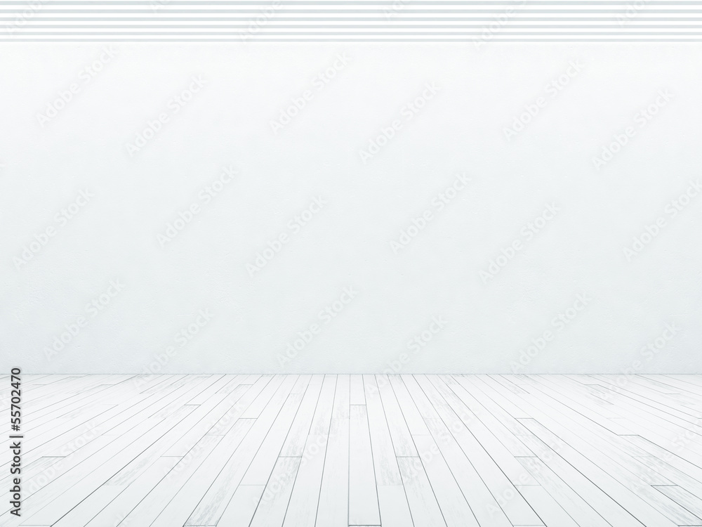 Fototapeta premium white wall and wood floor