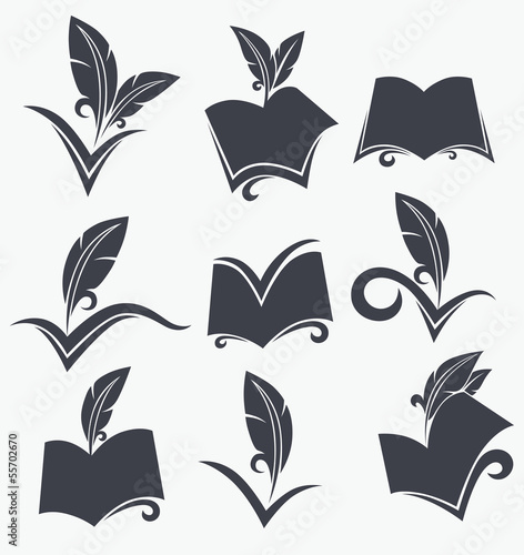vector collection of reading, writing, poetry, literature and hi