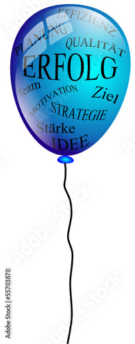 Luftballon Erfolg blau