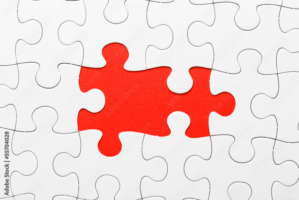 Incomplete puzzle with missing piece Incomplete puzzle with missing piece