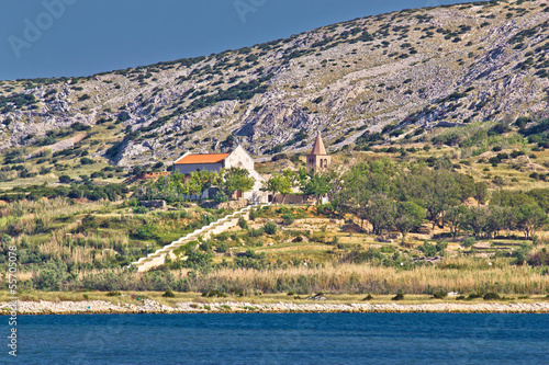 Island of Pag coast monastery photo