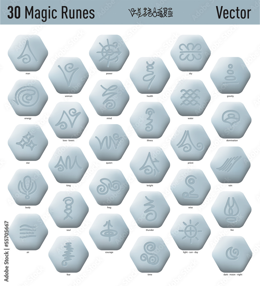 Thirty nice antique and magic elfic runes Thirty nice antique and magic elfic runes