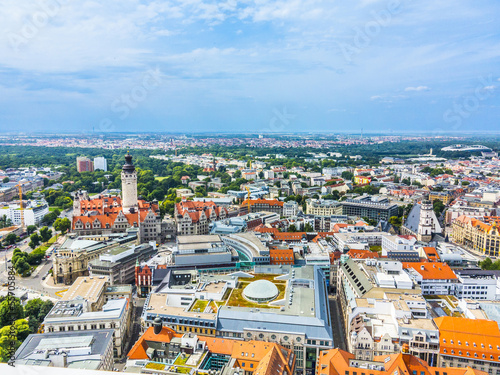 aerial view to city of Leipzig