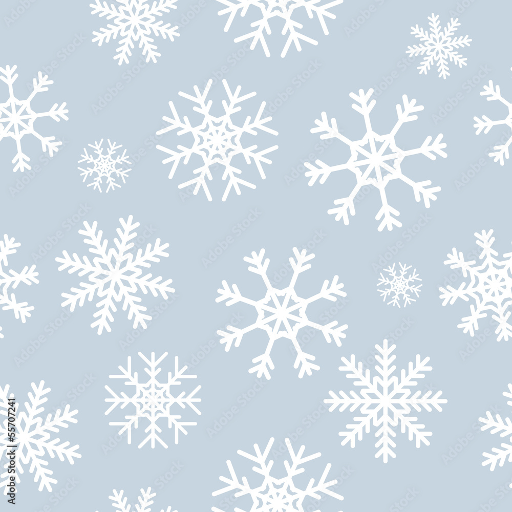 White snowflakes on gray background White snowflakes on gray background