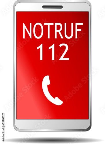 Notruf 112 Handy weiß photo