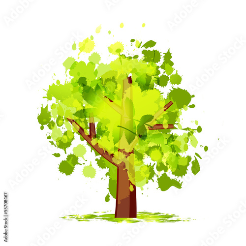 Abstract green tree for your design