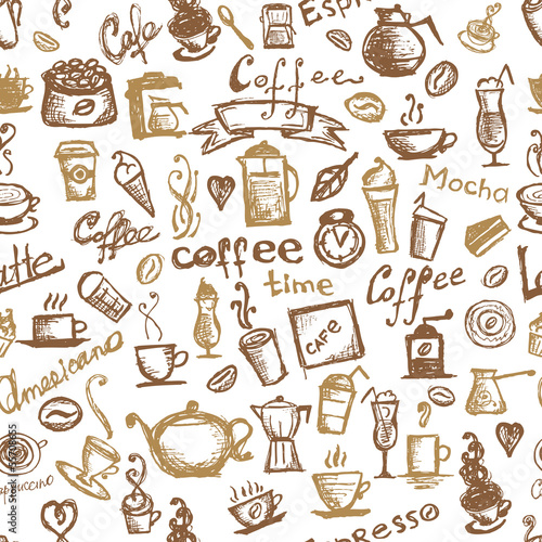 Coffee time, seamless background for your design