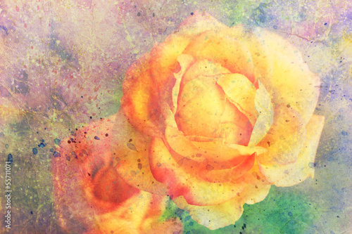 watercolor artwork with yellow roses