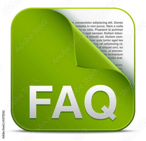 Green faq vector icon