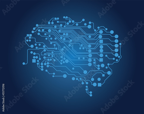 Human brain, logical thinking, vector