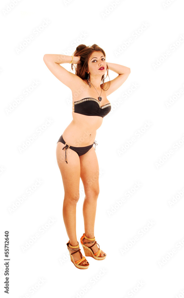 Girl in black bikini. Girl in black bikini.
