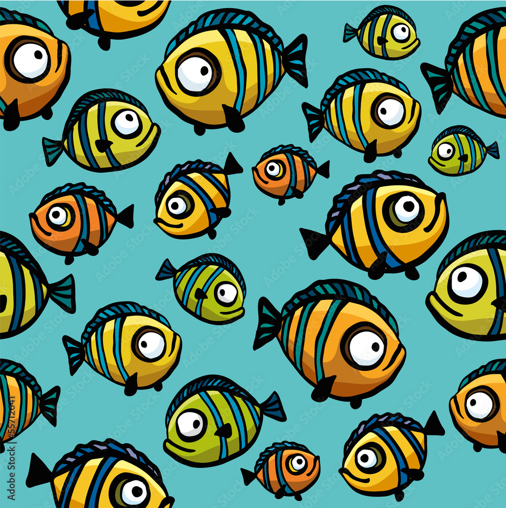 Fototapeta premium Seamless pattern with fish
