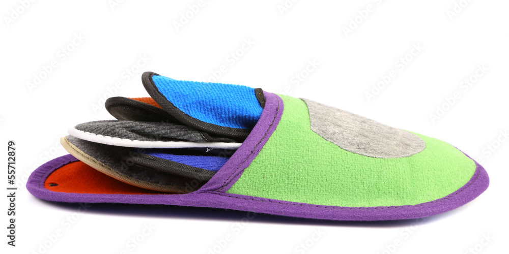 Colourful slippers into big slipper Colourful slippers into big slipper