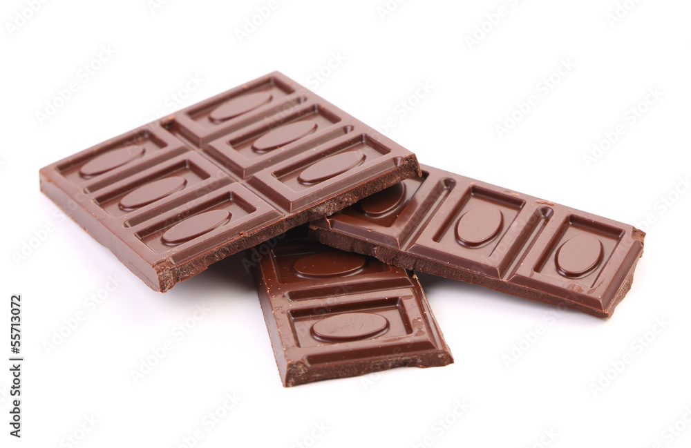 Chocolate bars isolated on white background Chocolate bars isolated on white background